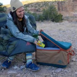 Kelty 14L Folding Cooler - Dull Gold/Deep Teal -Kelty Camping Shop kelty 14l folding cooler dull gold deep teal 14