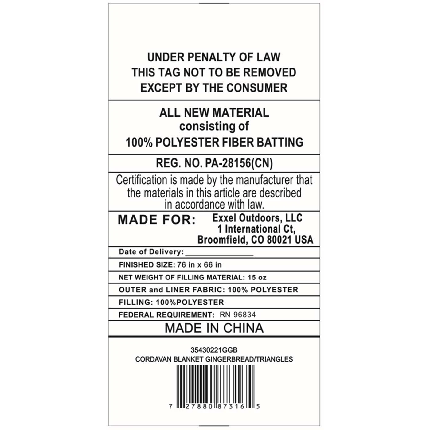 Kelty Cordavan Blanket - Gingerbread/Triangles 8 Kelty Cordavan Blanket - Gingerbread/Triangles - Image 6