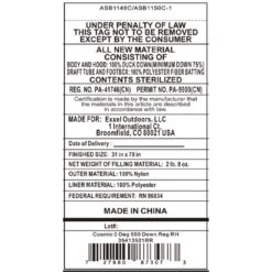 Kelty Cosmic 0 Deg 550 Down Sleeping Bag, Regular Size, Right-Hand -Kelty Camping Shop kelty cosmic 0 deg 550 down sleeping bag regular size right hand 122