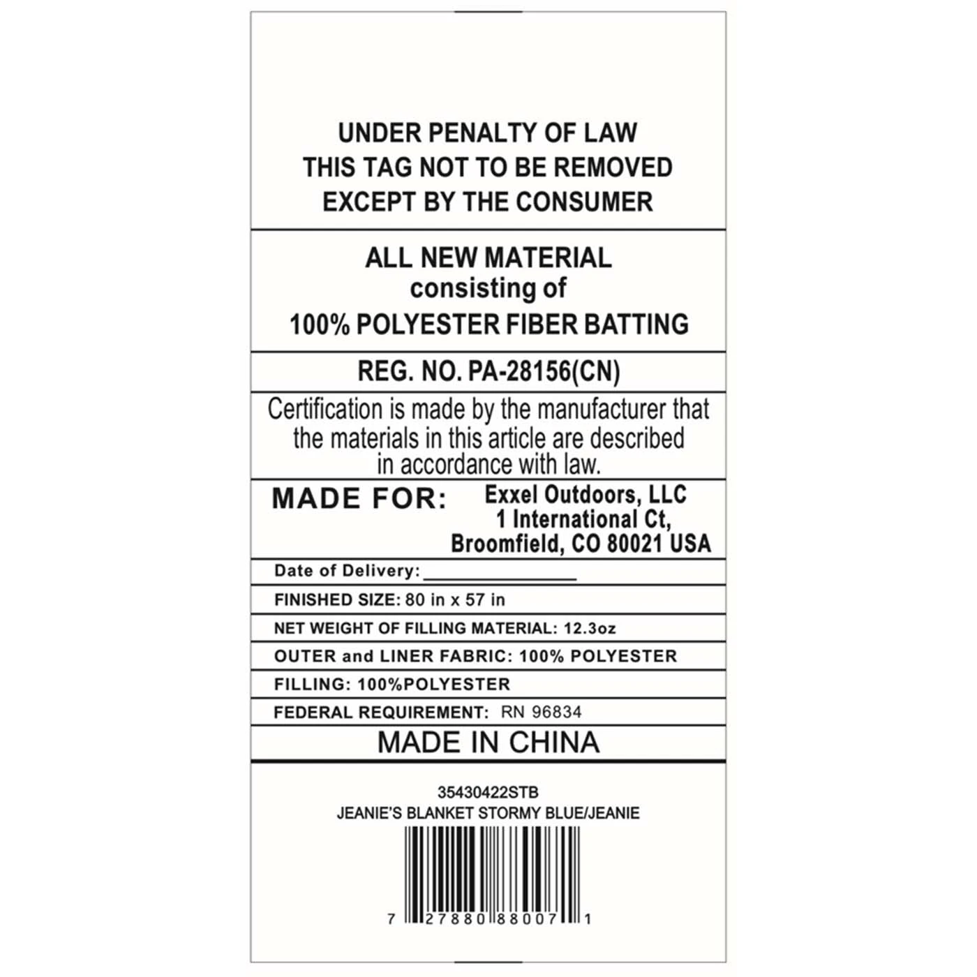 Kelty Jeanies Blanket - Colonial Blue/Jeanie 8 Kelty Jeanies Blanket - Colonial Blue/Jeanie - Image 6