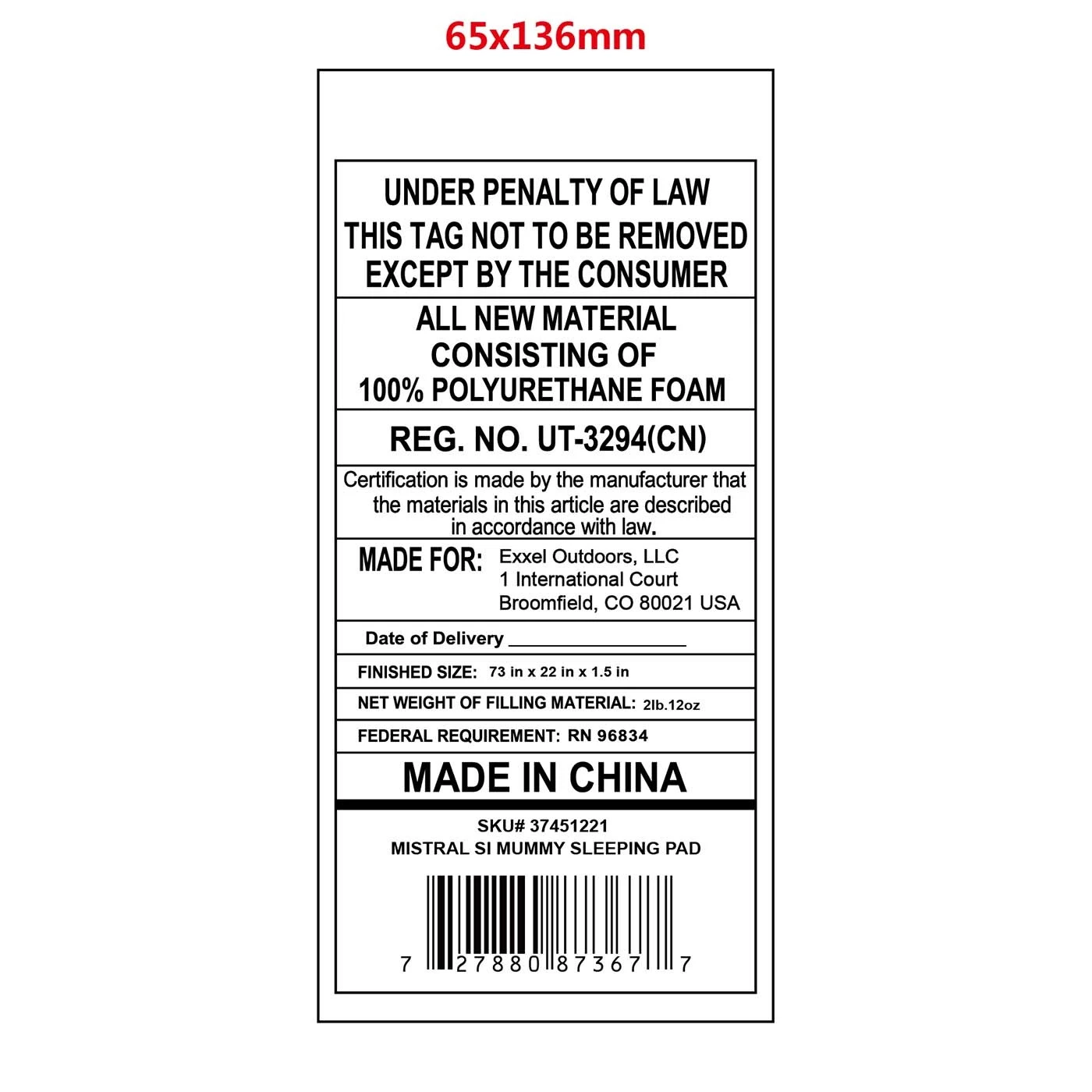 Kelty Mistral SI Mummy Sleeping Pad - Posy Green 6 Kelty Mistral SI Mummy Sleeping Pad - Posy Green - Image 4